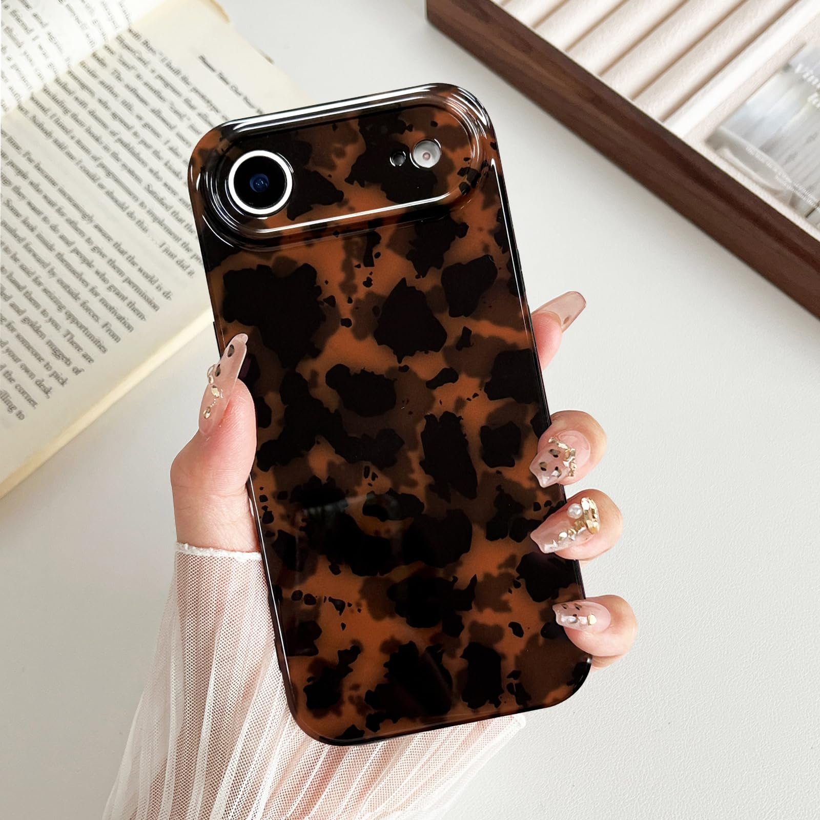Compatible with iPhone 17 Pro Max Case, Tortoise Shell Chic Amber Brown Print Leopard, Fashion Classic Soft TPU Protective Case for Women Compatible with iPhone 17 Pro Max 6.9 '', Color2 - Image 3