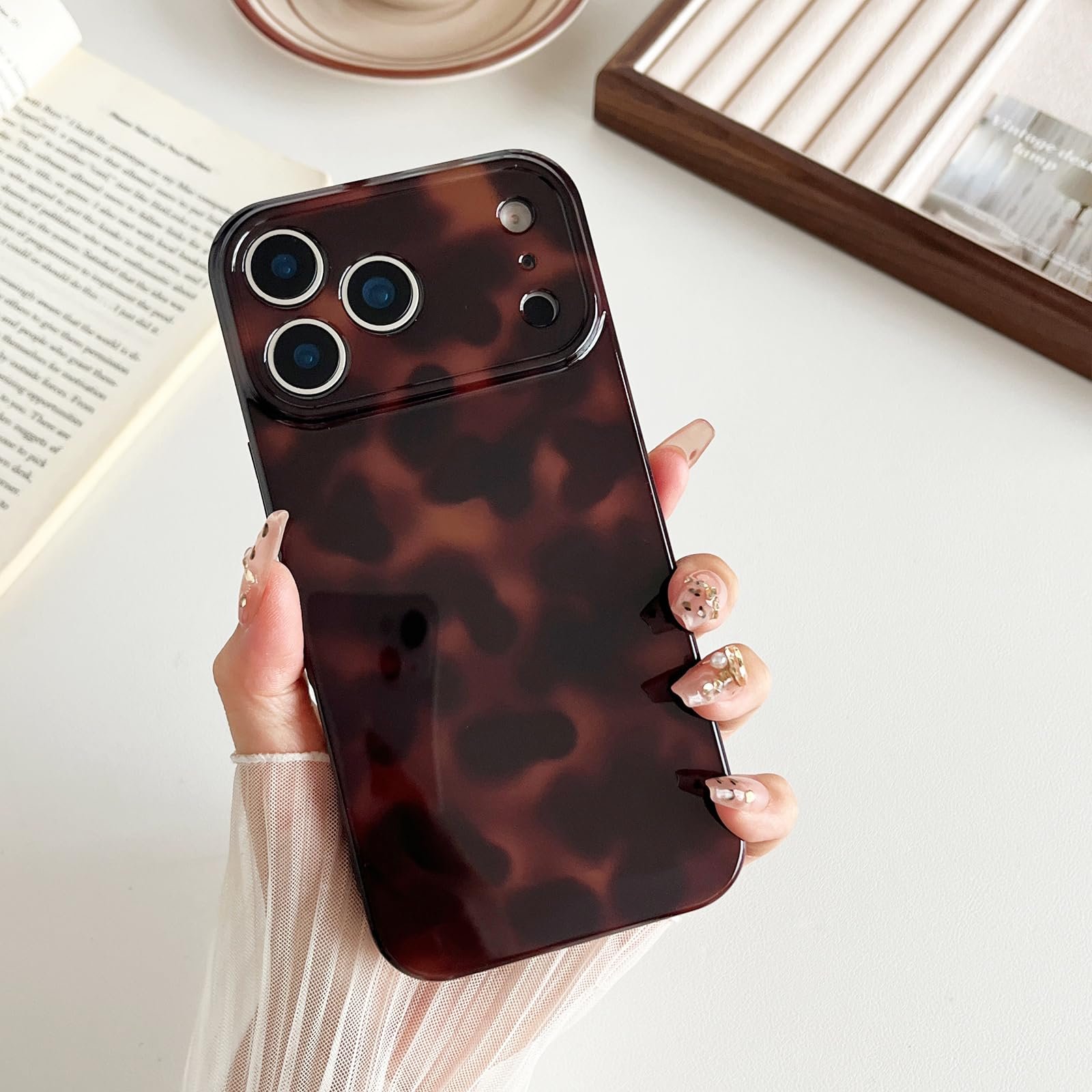 Compatible with iPhone 17 Pro Max Case, Tortoise Shell Chic Amber Brown Print Leopard, Fashion Classic Soft TPU Protective Case for Women Compatible with iPhone 17 Pro Max 6.9 '', Color2 - Image 13