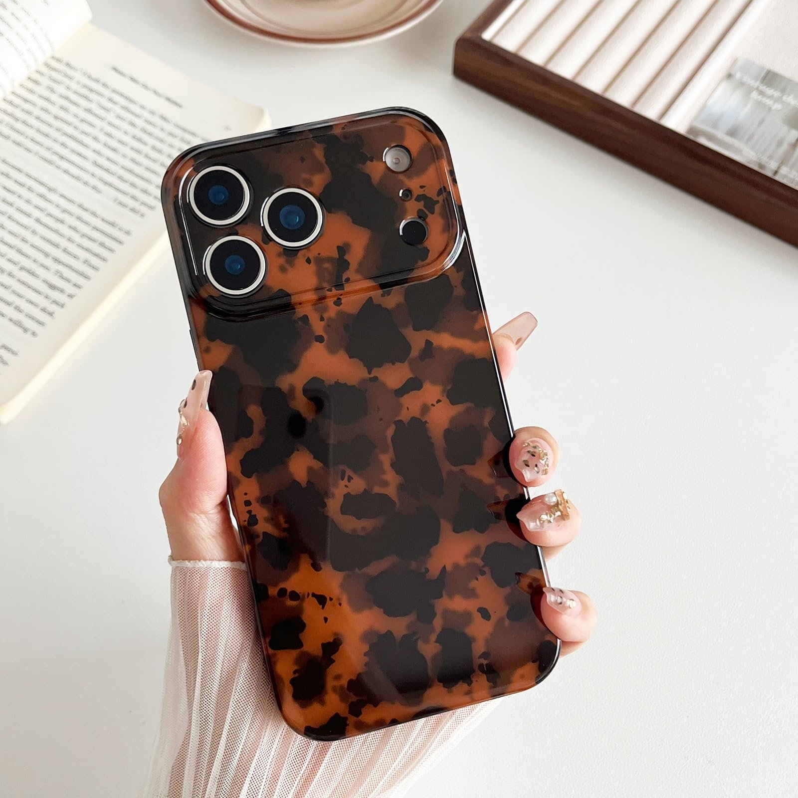 Compatible with iPhone 17 Pro Max Case, Tortoise Shell Chic Amber Brown Print Leopard, Fashion Classic Soft TPU Protective Case for Women Compatible with iPhone 17 Pro Max 6.9 '', Color2 - Image 10